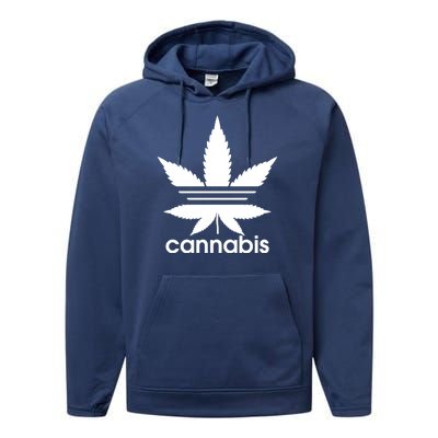 Cannabis Sports Logo Performance Fleece Hoodie