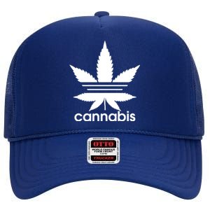 Cannabis Sports Logo High Crown Mesh Back Trucker Hat