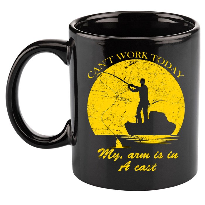 Can't Come Into Work Today My Arm Is In A Cast 11oz C Handle Ceramic Mug