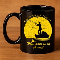 Can't Come Into Work Today My Arm Is In A Cast 11oz C Handle Ceramic Mug