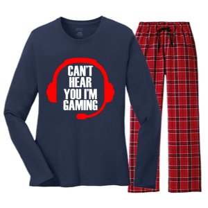 Can't Hear You I'm Gaming Women's Long Sleeve Flannel Pajama Set 