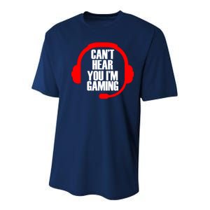 Can't Hear You I'm Gaming Youth Performance Sprint T-Shirt