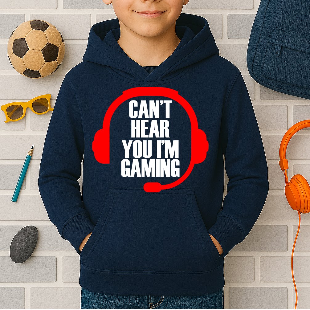 Can't Hear You I'm Gaming Kids Hoodie