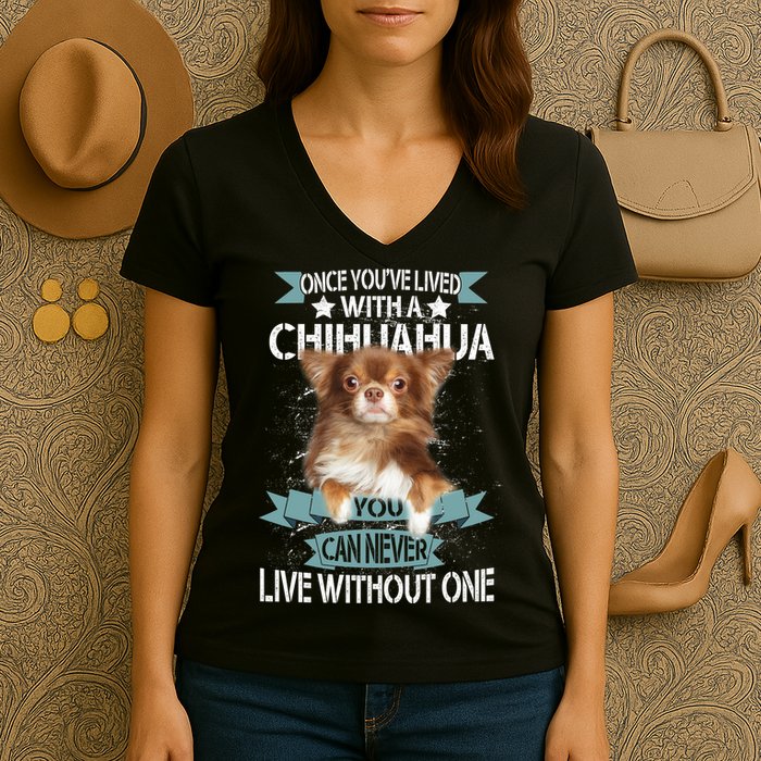 Can't Live Without A Chihuahua Women's V-Neck T-Shirt