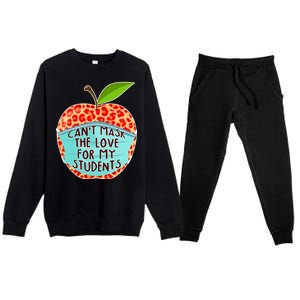 Can't Mask The Love For My Students Premium Crewneck Sweatsuit Set