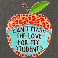Can't Mask The Love For My Students Cotton Canvas Backpack