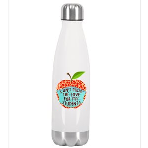 Can't Mask The Love For My Students Stainless Steel Insulated Water Bottle