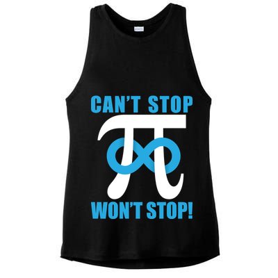 Can't Stop Won't Stop! Pi Day Infinity Math Geek Logo Ladies PosiCharge Tri-Blend Wicking Tank