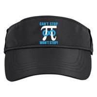 Can't Stop Won't Stop! Pi Day Infinity Math Geek Logo Adult Drive Performance Visor