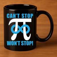 Can't Stop Won't Stop! Pi Day Infinity Math Geek Logo 11oz C Handle Ceramic Mug