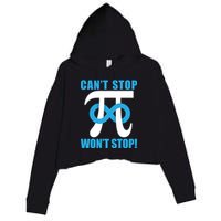 Can't Stop Won't Stop! Pi Day Infinity Math Geek Logo Crop Fleece Hoodie