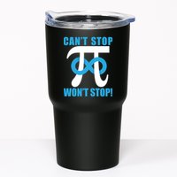 Can't Stop Won't Stop! Pi Day Infinity Math Geek Logo Tumbler