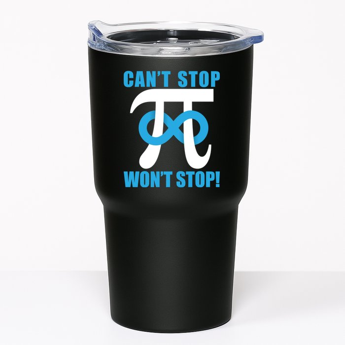 Can't Stop Won't Stop! Pi Day Infinity Math Geek Logo Tumbler