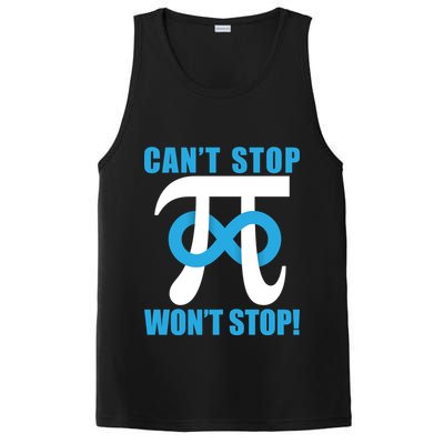 Can't Stop Won't Stop! Pi Day Infinity Math Geek Logo PosiCharge Competitor Tank