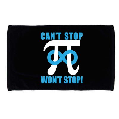 Can't Stop Won't Stop! Pi Day Infinity Math Geek Logo Microfiber Hand Towel