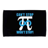 Can't Stop Won't Stop! Pi Day Infinity Math Geek Logo Microfiber Hand Towel