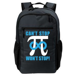 Can't Stop Won't Stop! Pi Day Infinity Math Geek Logo Daily Commute Backpack