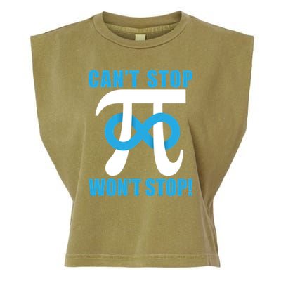 Can't Stop Won't Stop! Pi Day Infinity Math Geek Logo Garment-Dyed Women's Muscle Tee
