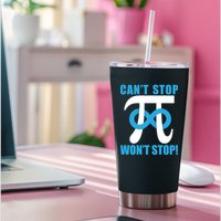 Can't Stop Won't Stop! Pi Day Infinity Math Geek Logo Permanent Decal Sticker