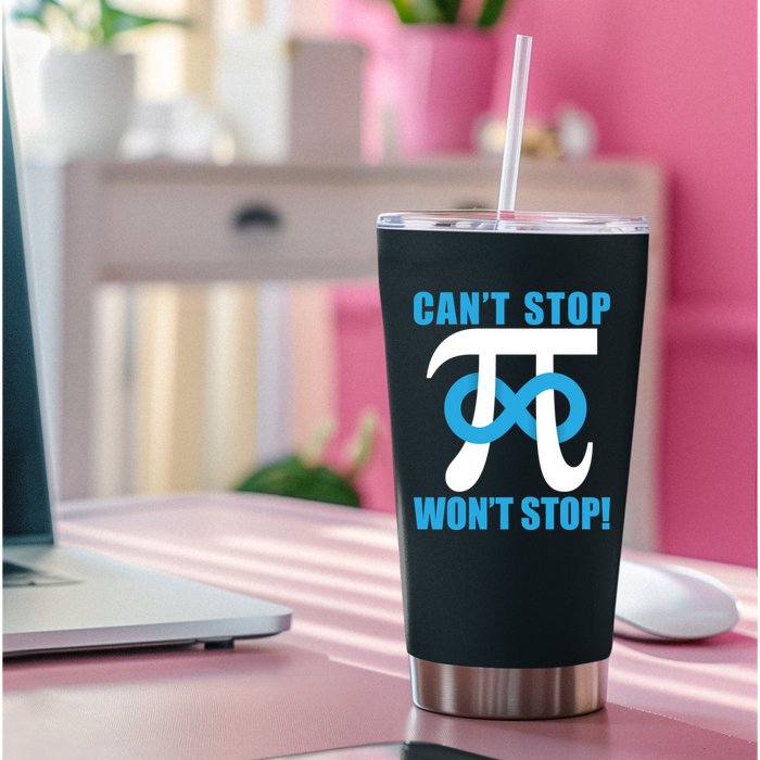 Can't Stop Won't Stop! Pi Day Infinity Math Geek Logo Permanent Decal Sticker