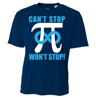 Can't Stop Won't Stop! Pi Day Infinity Math Geek Logo Cooling Performance Crew T-Shirt