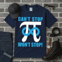 Can't Stop Won't Stop! Pi Day Infinity Math Geek Logo Tall T-Shirt
