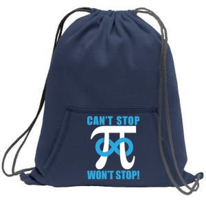 Can't Stop Won't Stop! Pi Day Infinity Math Geek Logo Sweatshirt Cinch Pack Bag