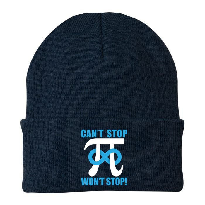 Can't Stop Won't Stop! Pi Day Infinity Math Geek Logo Beanie