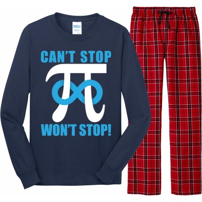 Can't Stop Won't Stop! Pi Day Infinity Math Geek Logo Long Sleeve Pajama Set