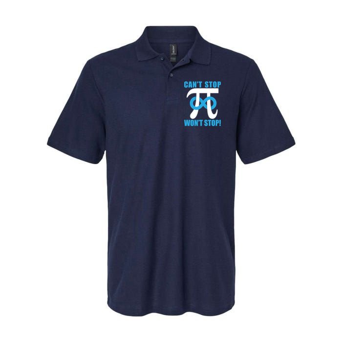 Can't Stop Won't Stop! Pi Day Infinity Math Geek Logo Polo