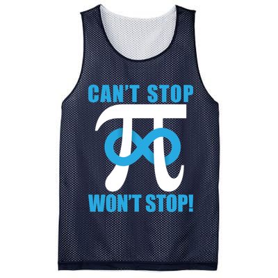 Can't Stop Won't Stop! Pi Day Infinity Math Geek Logo Mesh Reversible Basketball Jersey Tank