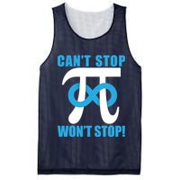 Can't Stop Won't Stop! Pi Day Infinity Math Geek Logo Mesh Reversible Basketball Jersey Tank