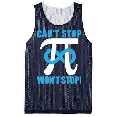 Can't Stop Won't Stop! Pi Day Infinity Math Geek Logo Mesh Reversible Basketball Jersey Tank