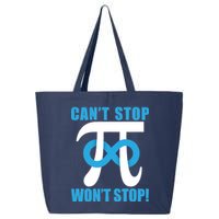 Can't Stop Won't Stop! Pi Day Infinity Math Geek Logo 25L Jumbo Tote