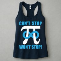 Can't Stop Won't Stop! Pi Day Infinity Math Geek Logo Womens Tank Top