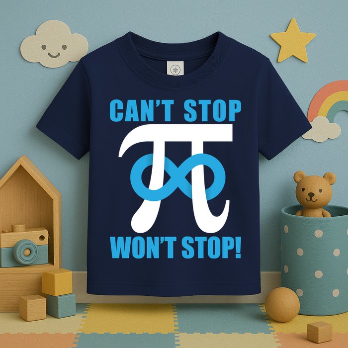 Can't Stop Won't Stop! Pi Day Infinity Math Geek Logo Toddler T-Shirt
