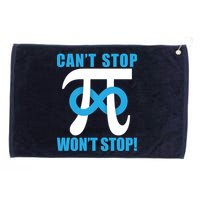Can't Stop Won't Stop! Pi Day Infinity Math Geek Logo Grommeted Golf Towel