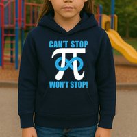 Can't Stop Won't Stop! Pi Day Infinity Math Geek Logo Kids Hoodie