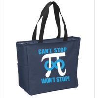 Can't Stop Won't Stop! Pi Day Infinity Math Geek Logo Zip Tote Bag