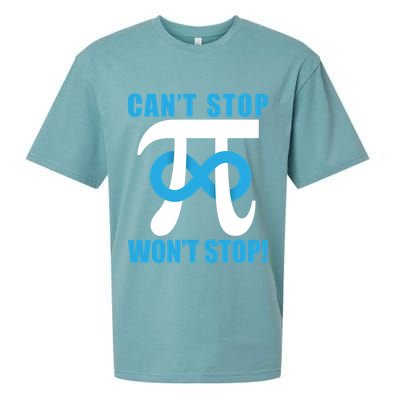 Can't Stop Won't Stop! Pi Day Infinity Math Geek Logo Sueded Cloud Jersey T-Shirt