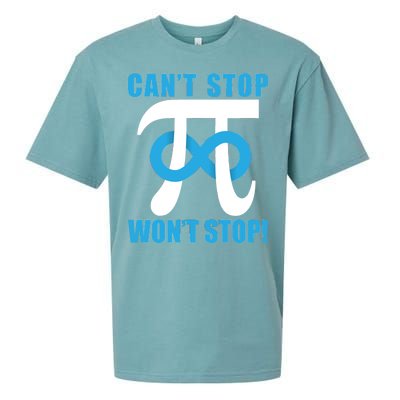 Can't Stop Won't Stop! Pi Day Infinity Math Geek Logo Sueded Cloud Jersey T-Shirt