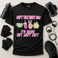 Can't Talk Right Now I'm Doing Hot Aunt Shit Babysitting Cooling Performance Crew T-Shirt