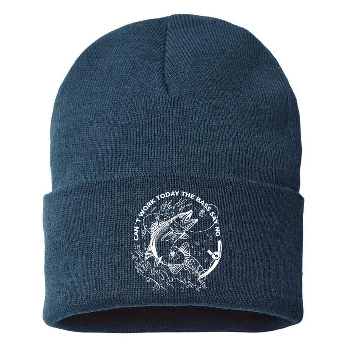 Can't Work Today The Bass Say No Sustainable Knit Beanie