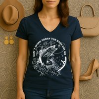 Can't Work Today The Bass Say No Women's V-Neck T-Shirt