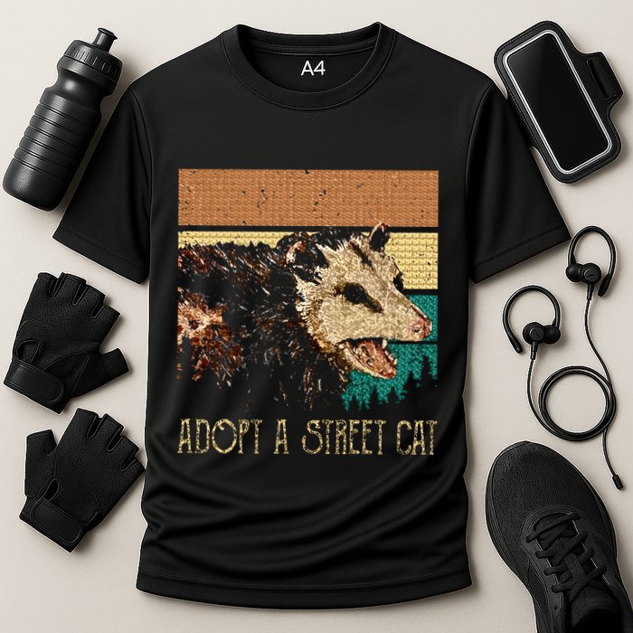 Classic Art Opossums Vaporware Adopt A S.T.R.E.E.T Cat Cooling Performance Crew T-Shirt