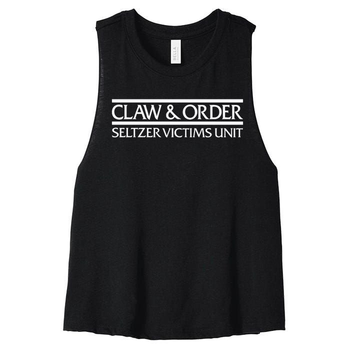 Claw And Order Seltzer Victims Uni Women's Racerback Cropped Tank