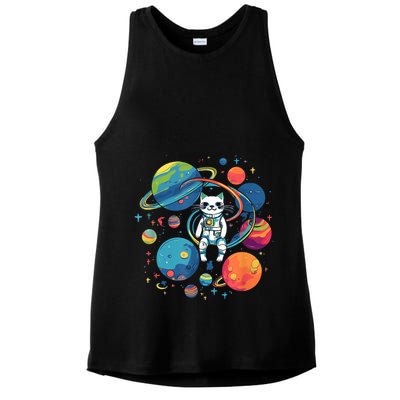 Cat Astronaut Out In The Space Ladies PosiCharge Tri-Blend Wicking Tank