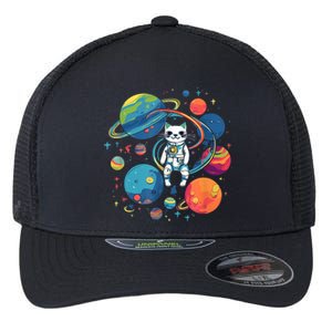 Cat Astronaut Out In The Space Flexfit Unipanel Trucker Cap