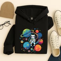 Cat Astronaut Out In The Space Hoodie