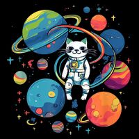 Cat Astronaut Out In The Space Sustainable Bucket Hat
